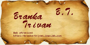 Branka Trivan vizit kartica
